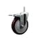 Service Caster 5 Inch Maroon Polyurethane Wheel Swivel 58 Inch Threaded Stem Caster Total Lock Brake SCC SCC-TSTTL20S514-PPUB-MRN-58212 - alternate 1